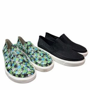 CROCS Black and Green Multicolor Slip-On Loafers Men’s Size 11